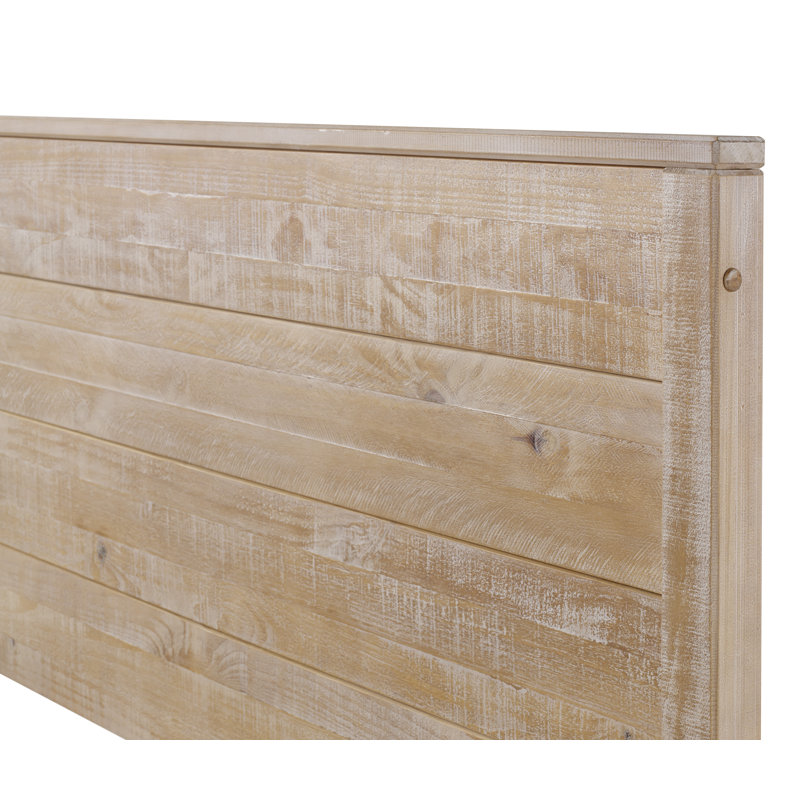Lanora Solid Wood Panel Bed, Barnwood, Queen