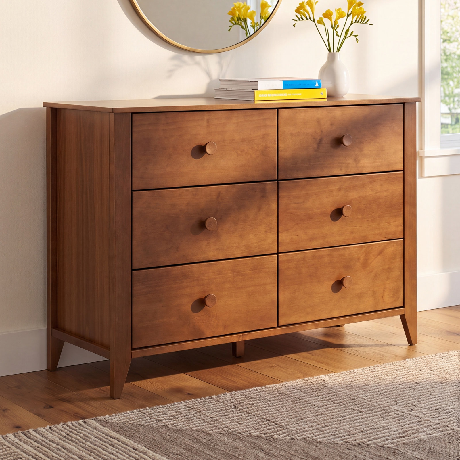 Sprout 6-Drawer Double Dresser, Chestnut