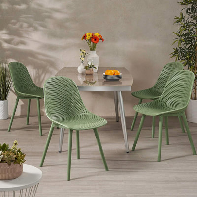 Outstanding Set Of Four POSEY Outdoor Dining Chairs With Weather - Resistant And Stylish Design For All - Season Use