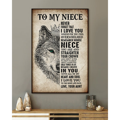 Loup à l'affiche de ma nièce
