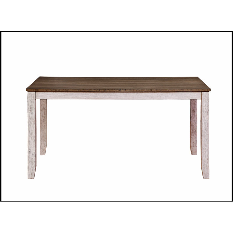 Transitional Design Rectangular 1pc Dining Table with Grayish White and Brown Finish, Durable and Stylish for Modern Homes