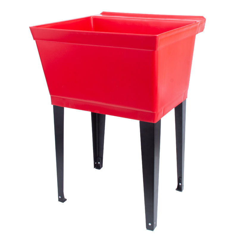 22.88'' L x 23.5'' W Freestanding Laundry Sink, Red