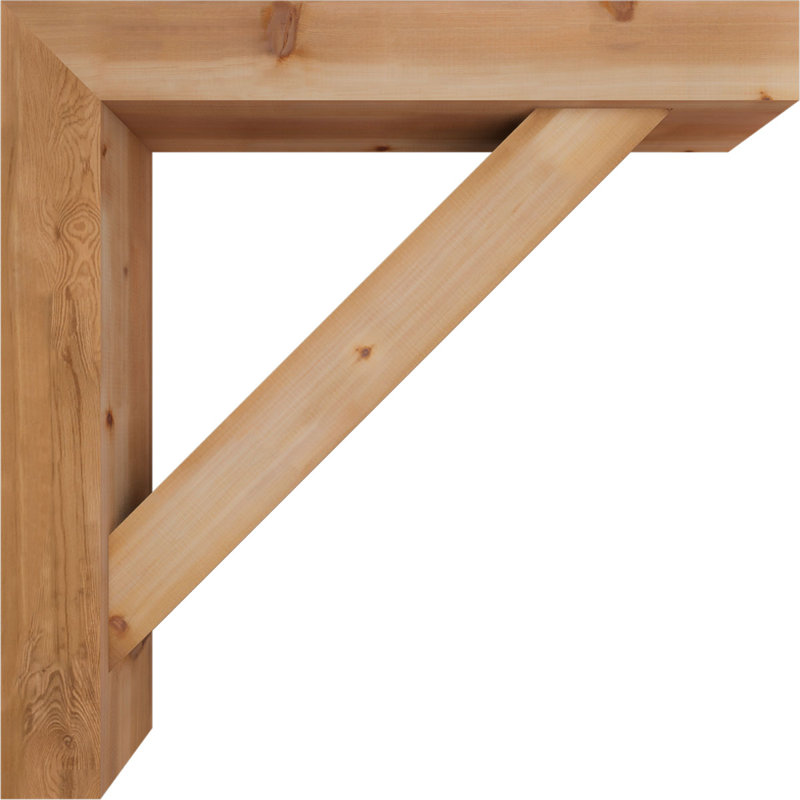Traditional Block Bracket with Offset Brace, 44 x 44, 7 1/2"W Western Red Cedar (Smooth)