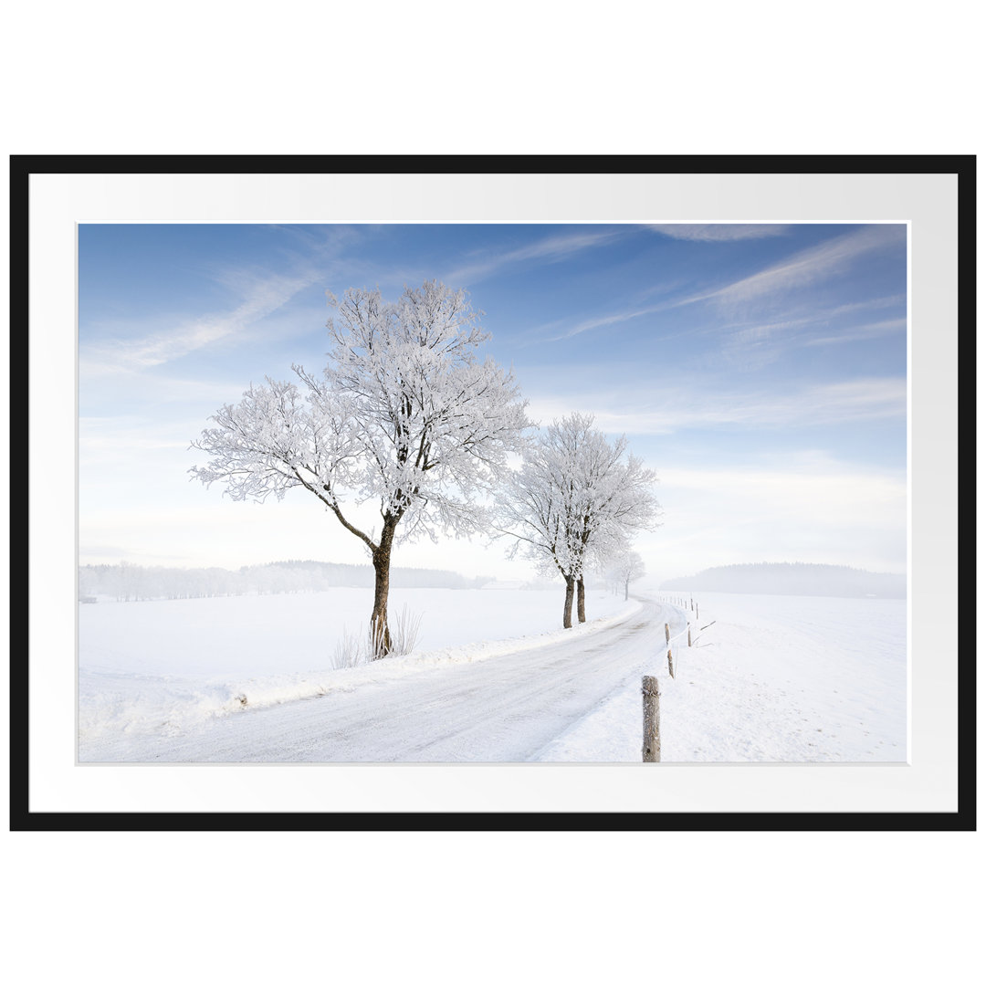 Gerahmtes Poster Baum im Schnee