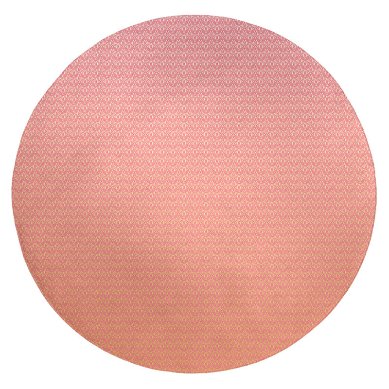 Tapis de zone rose art déco classic, Rond 5 pi