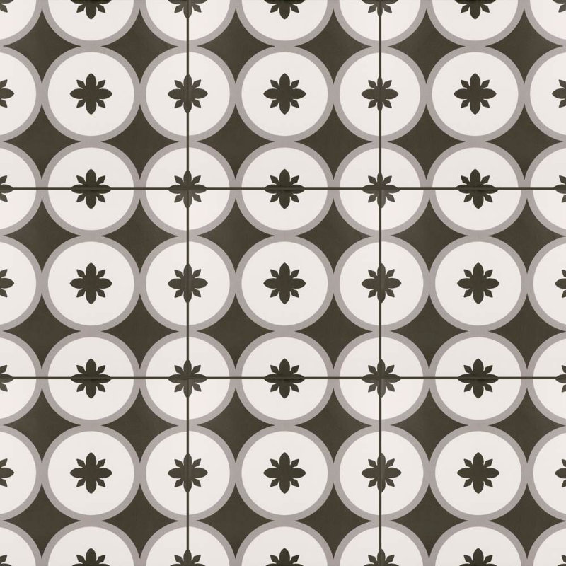 Seville Art 8" x 8" Patterned Porcelain Floor and Wall Tile, Copenhagen