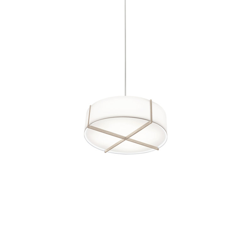 Plura 2 - Light Chandelier, 8.37" H x 30" W x 30" D, White Washed Oak, Frosted Polymer