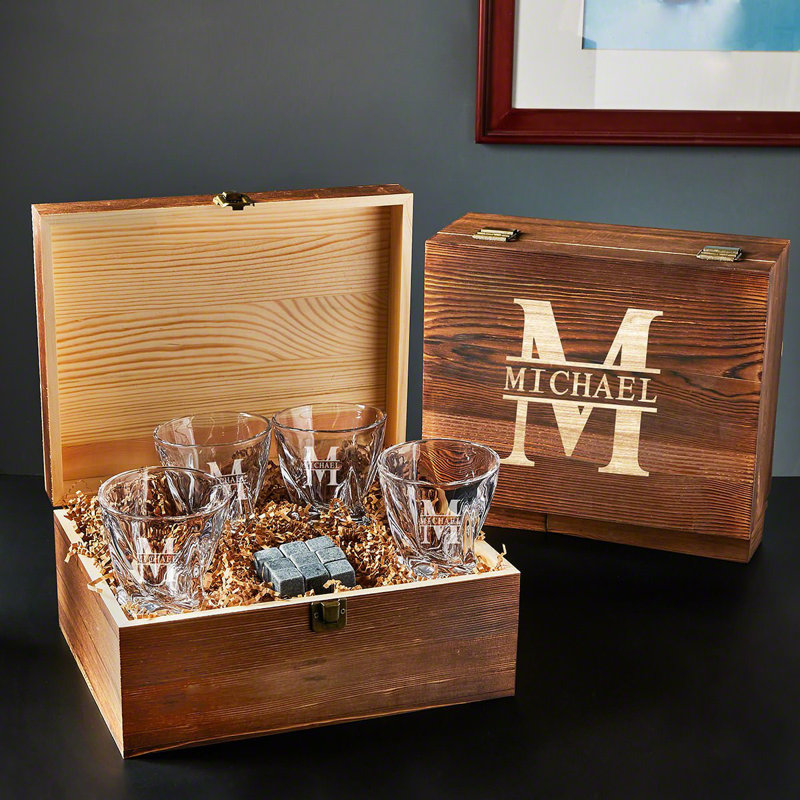 Verres à whisky personnalisés avec boîte Oakmont, Oui