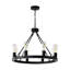 Lustre de roue de chariot noir mat 8 lumières, luminaire de ferme rustique