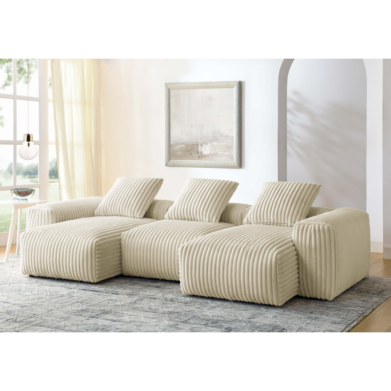 Canapé modulaire en velours côtelé Rovaton
