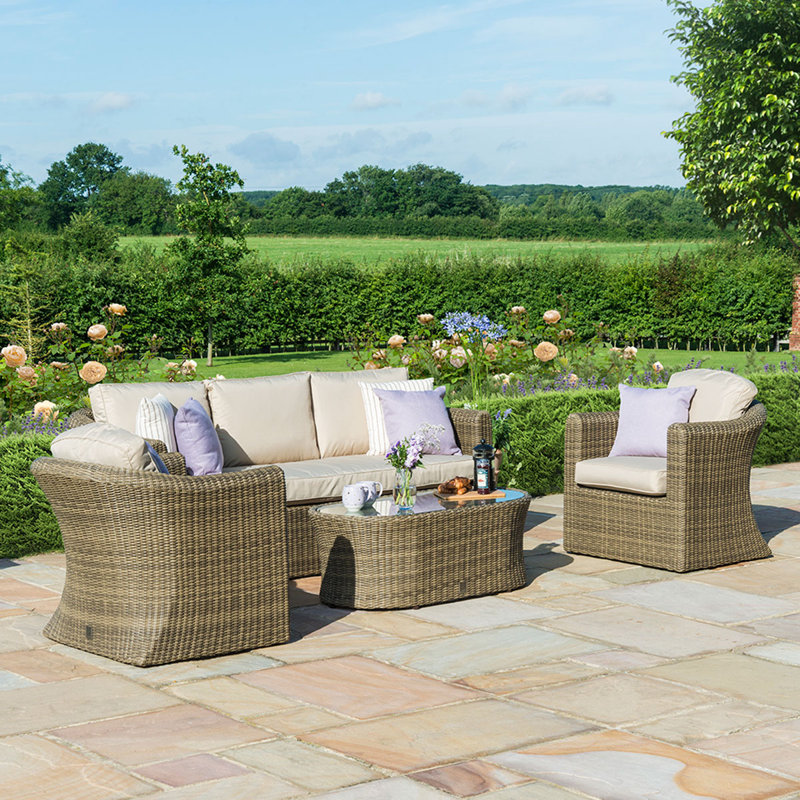 Balch 3 Seat Rattan Sofa Set
