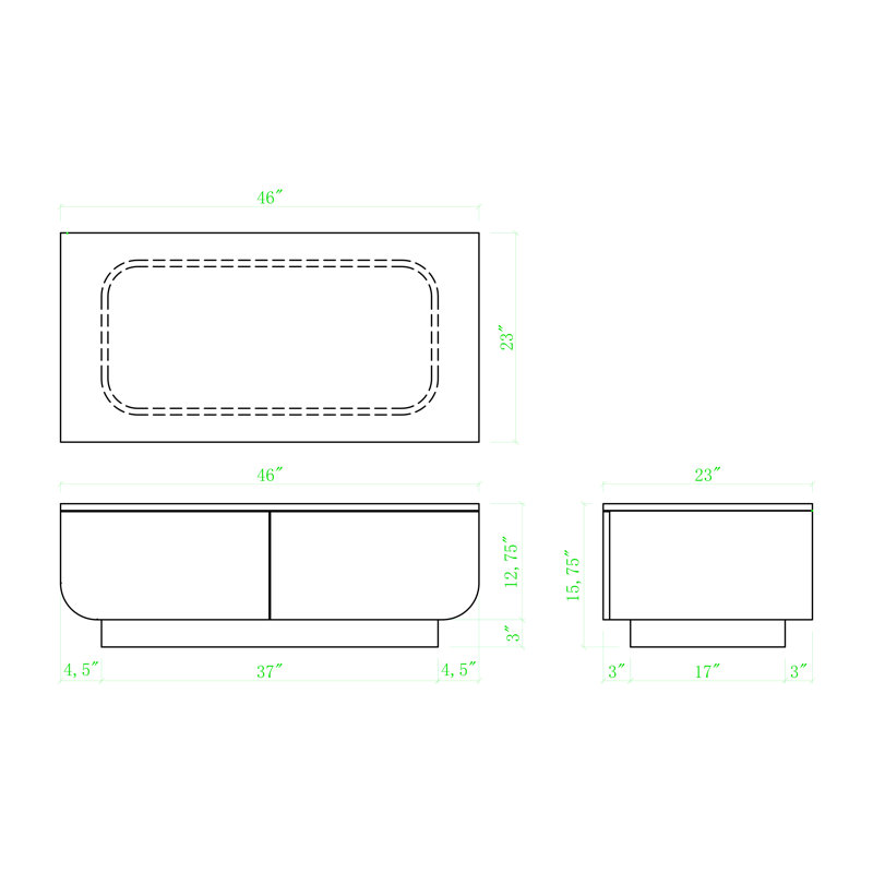 Mia Storage Coffee Table Dune, Nogal