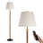 62.2" Solid Wood Standard Floor Lamp with Dimmable Bulb and Remote Control