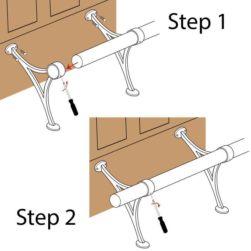 4ft Bar Foot Rail Kit Complete Mount Hardware and Maple Tubing, Polished Stainless Steel