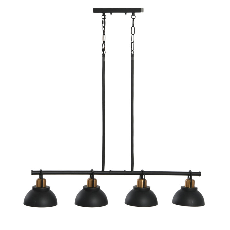 Abbotsfield 4 - Light Kitchen Island Linear Chandelier, Black