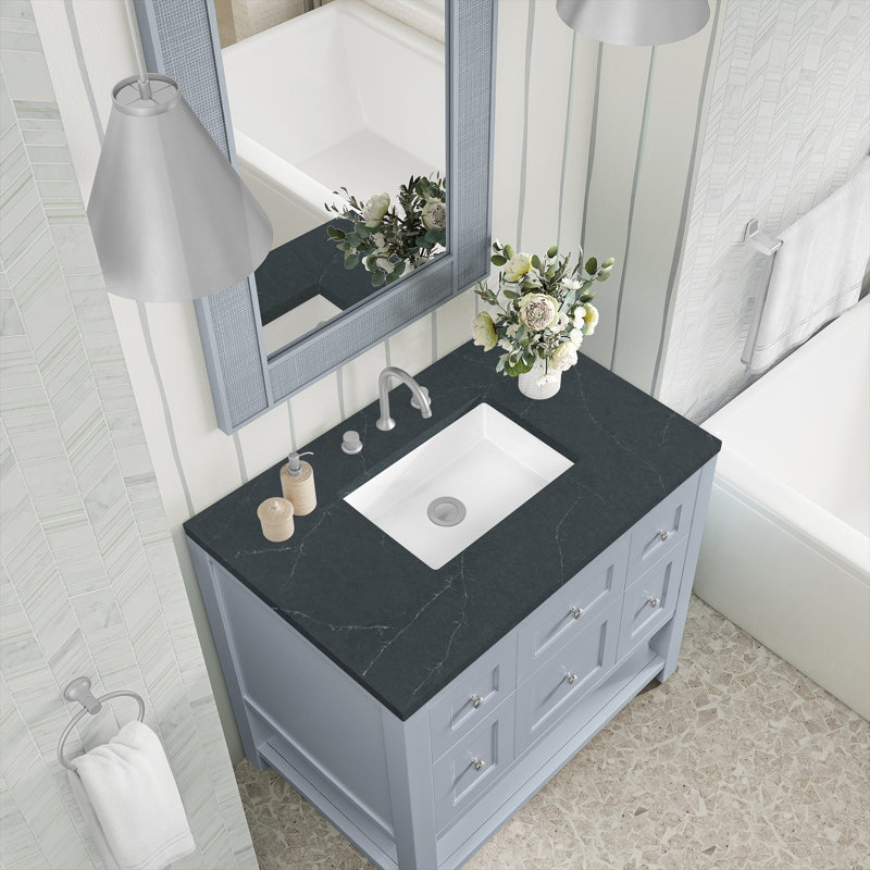 Breckenridge 36 in. Single Vanity, Serenity Blue, Charcoal Soapstone, 8" Widespread