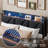 Platform Bed Frame with Storage, RGB LED Lights and Charging Station,Bed with Upholstered Headboard-1869956851