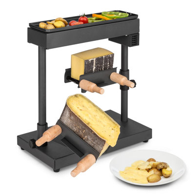 Klarstein Appenzell 0 cm Stainless Steel Non Stick Raclette Grill Sandwich Maker & Panini Press with Lid