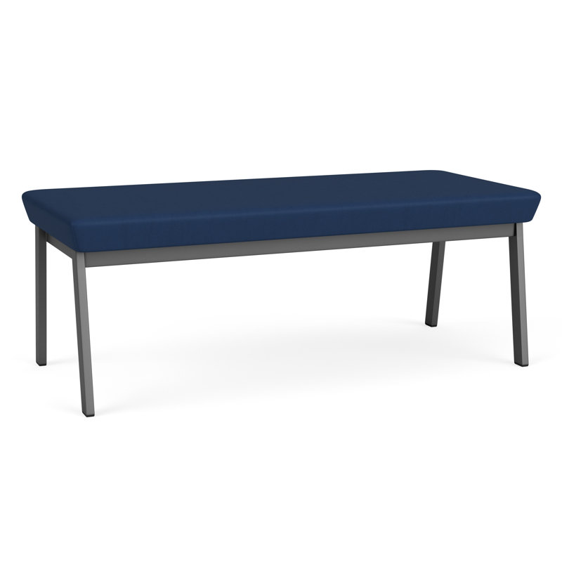 Banc en métal Newport, Gris anthracite, Bleu impérial Patriot Plus - vinyle facile à net