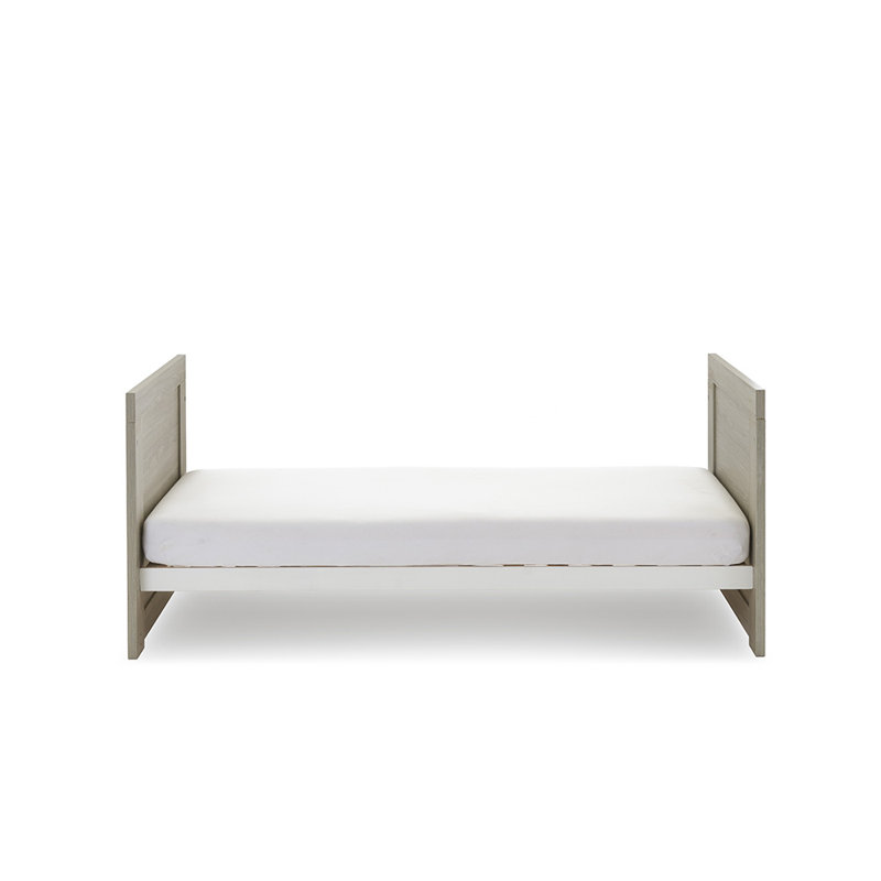 Nika Cot Bed 3-Piece Nursery Furniture Set, Grey Wash/White