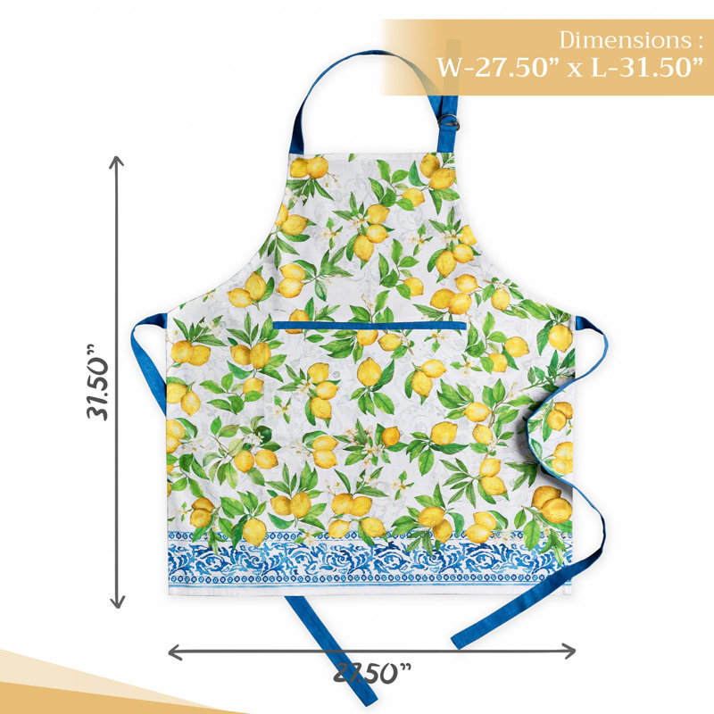 Tablier 100% coton 27,50 po x 31,50 po Maison d 'Hermine