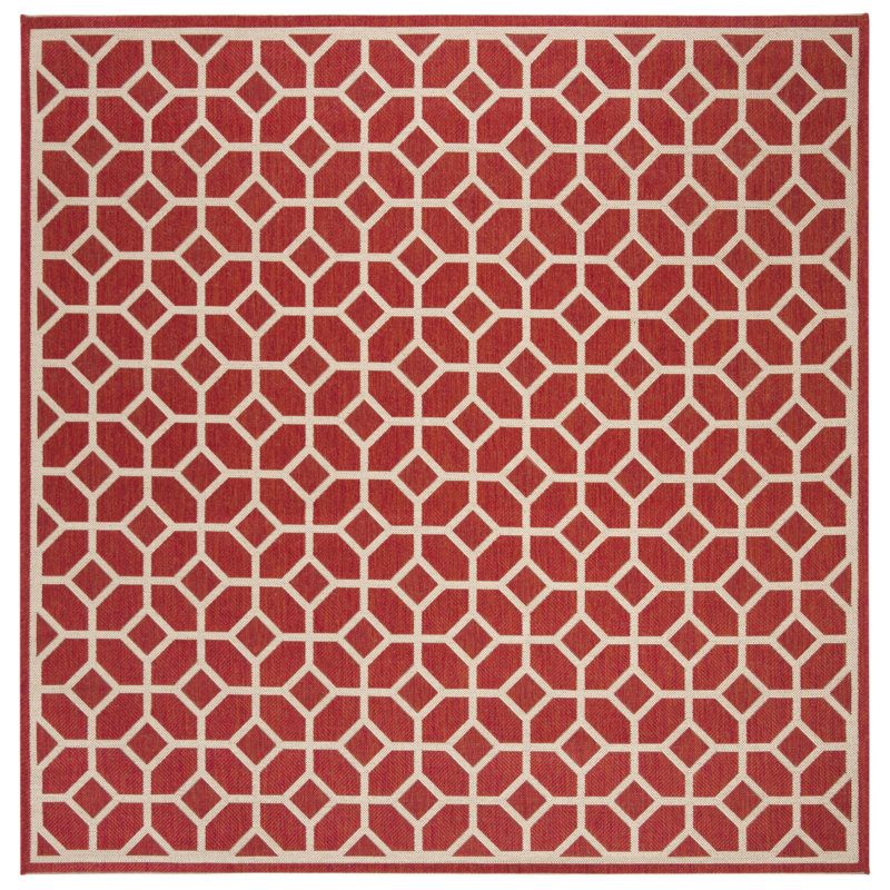 Didmarton 100 Performance Geometric Indoor/Outdoor Area Rug, Square 6'7"