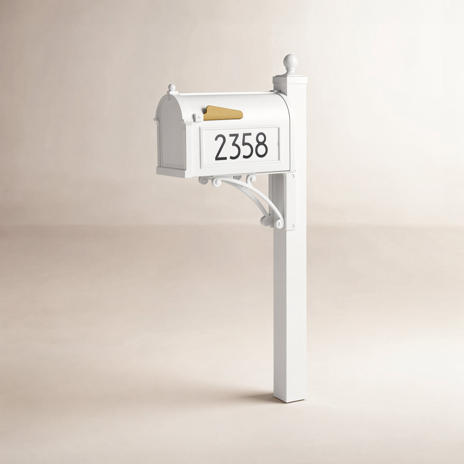 Modern Mailbox, White/Black, Yes