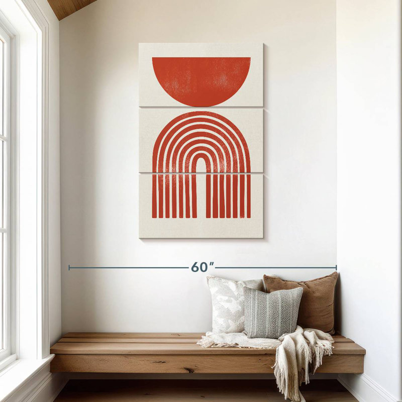 Forme Mid-Century perse rouge I