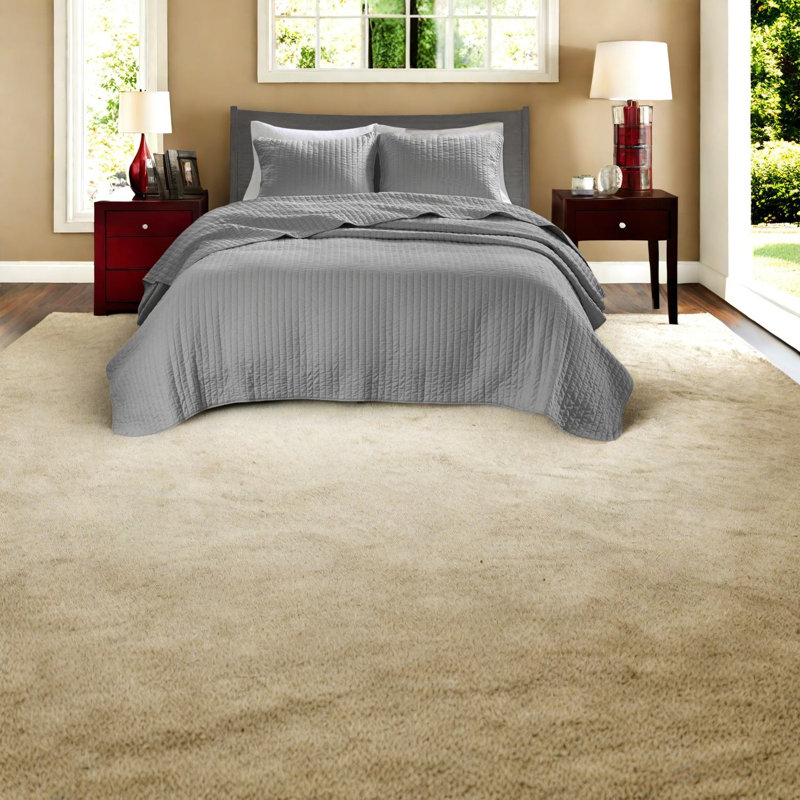 Ensembles de literie confortables en coton gris, style maison de campagne pour toutes les saisons