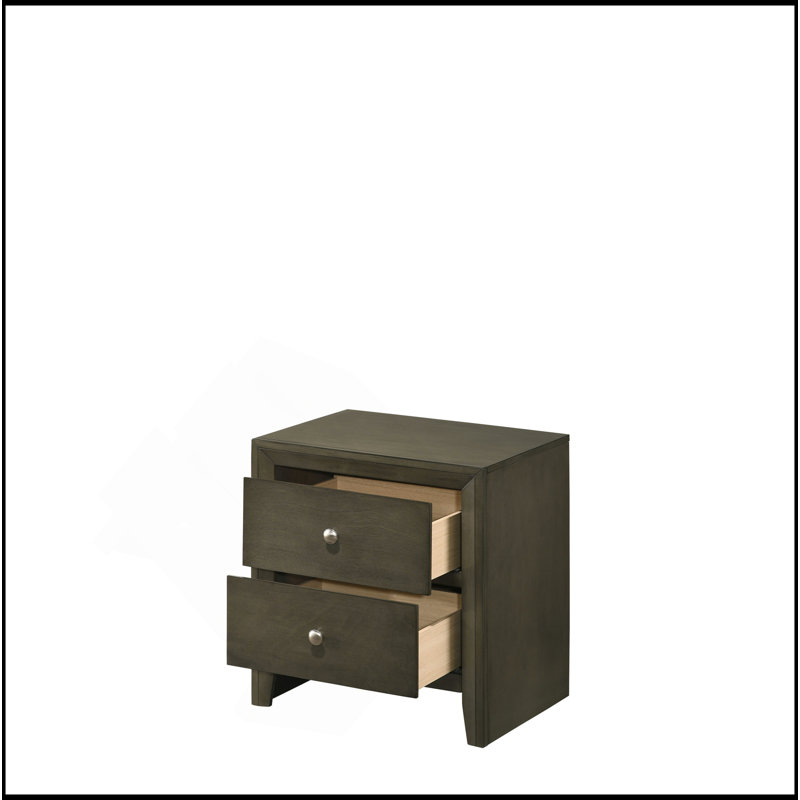 Gray Finish Nightstand