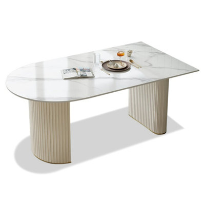 Italian light luxury sintered stone dining table