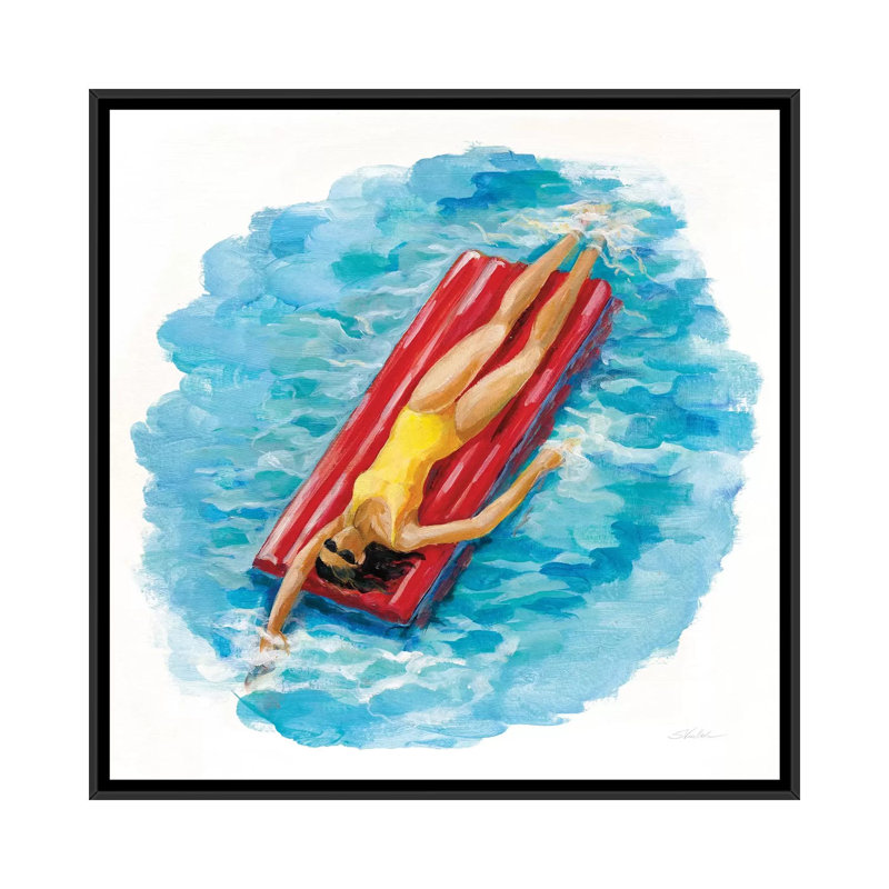 «Sunbather II» par Silvia Vassileva - reproduction, Toile avec cadre noir, H 37 po x l 37 po x P 1,5 po, Aucun mat