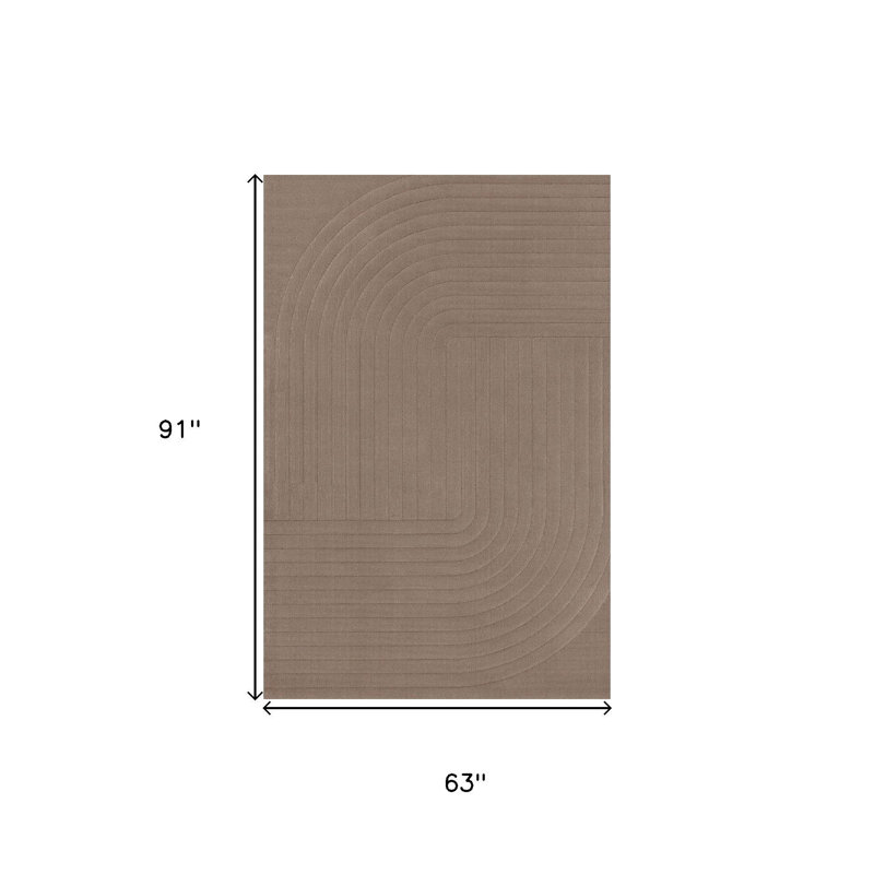 5' X 8' Brown Area Rug