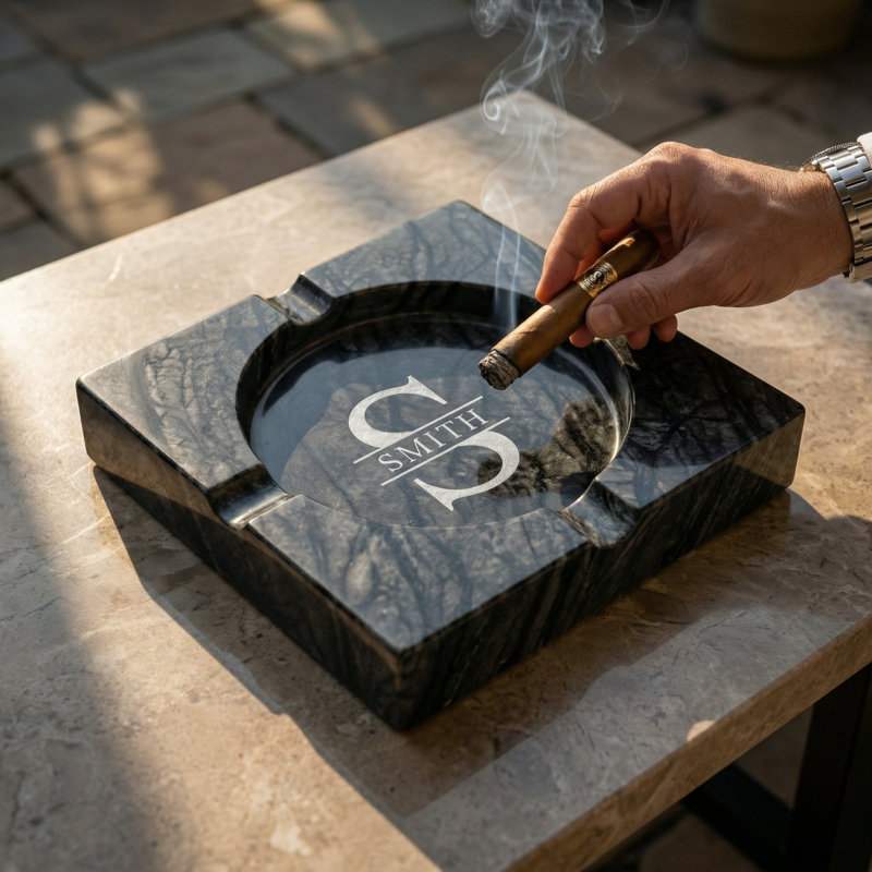 Pembroke Large Marble Ashtray - 4 Slots