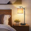 Petite lampe de table arquée moderne de 23 po avec ampoule et gradateur rotatif avec abat-jour réglable Veradi (ensemble de 2)