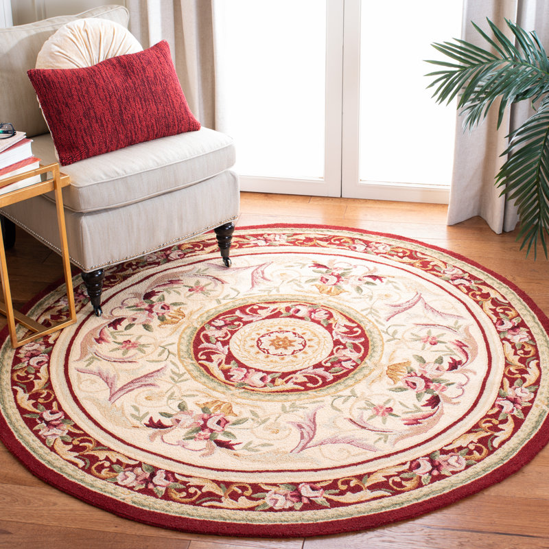 Tapis oriental en laine crocheté à la main Hollander, Rond 8 pi