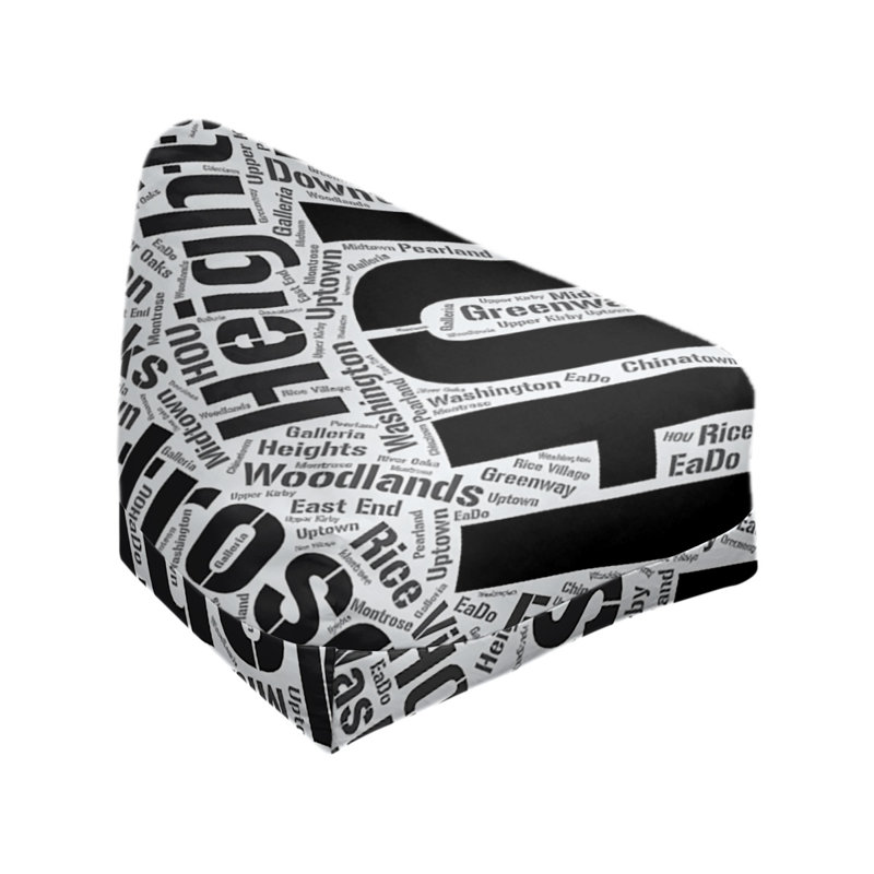 Classic Bean Bag, 42" H x 38" W x 29" D, Black Polyester Blend, Houston
