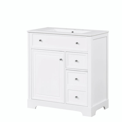 Meuble-lavabo simple 30 po avec comptoir en céramique