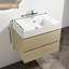 Meuble-lavabo mural 30 po avec lavabo en résine, 2 tiroirs à fermeture en douceur, ensemble KD