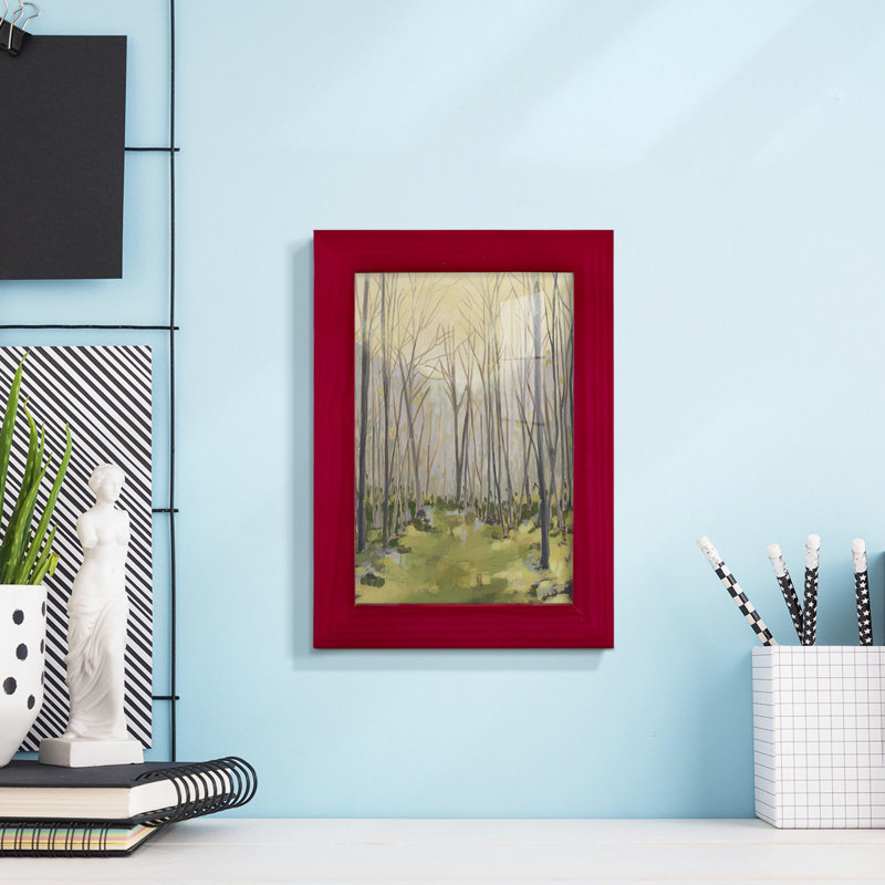 Delicate Forest II - reproduction de cadre photo simple, Rouge, H 7 po x l 5 po x P 1 po