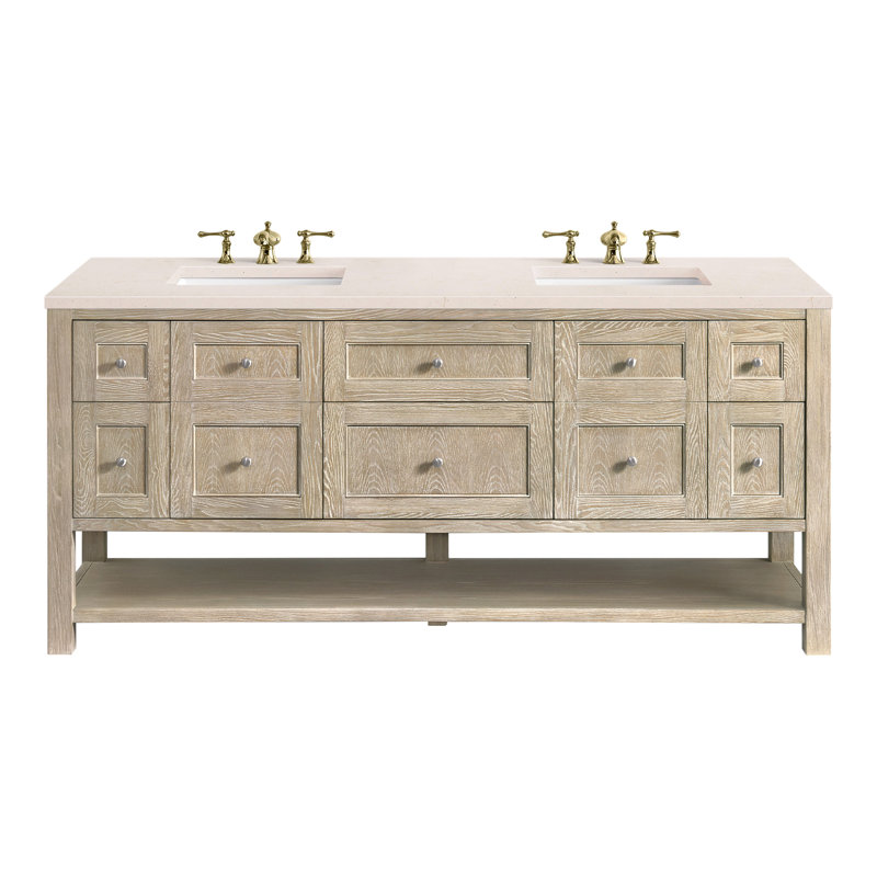 Breckenridge 72'' W Double Vanity, Whitewashed Oak, Lime Delight, 8" Widespread