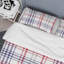 Tartan blanc à carreaux - Ensemble de housse de couette abstrait - Microfibre de polyester-1076014117
