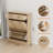 Narrow Textured Wood Shoe Cabinet, 42-Inch Tall 3-Drawer Storage with Curved Profile for Entry Area or Hallway-707509886