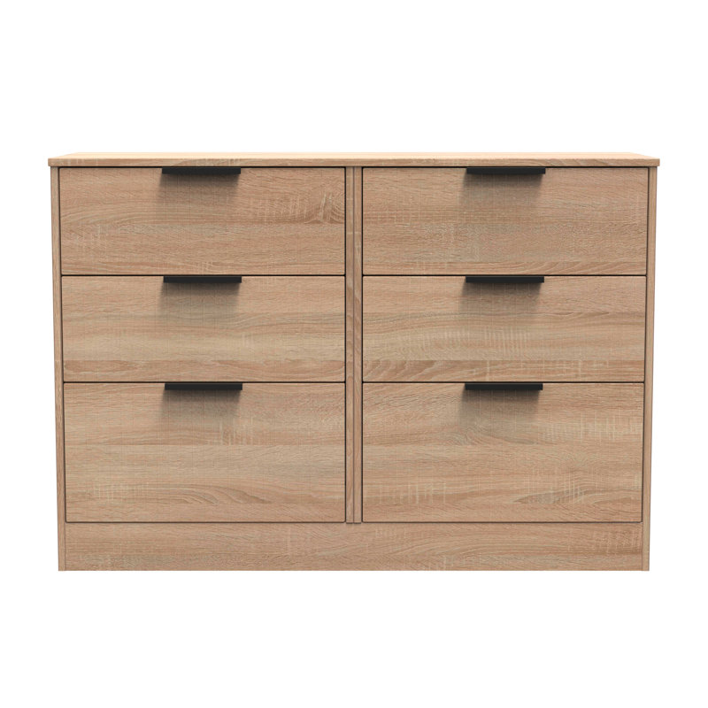 Charay 115 cm W Chest of 6 Drawers, Bardolino Oak