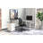 The City, Modern L-Shaped Office Desk for Office and Home, Gray Strand Top with White Frame-92634392