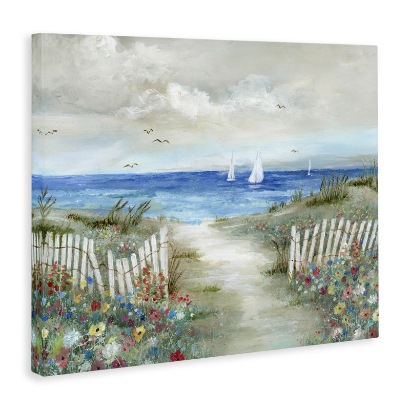 Gorgeous Traditional Beach Scene Canvas Wall Art by Nan, 24" H x 30" W