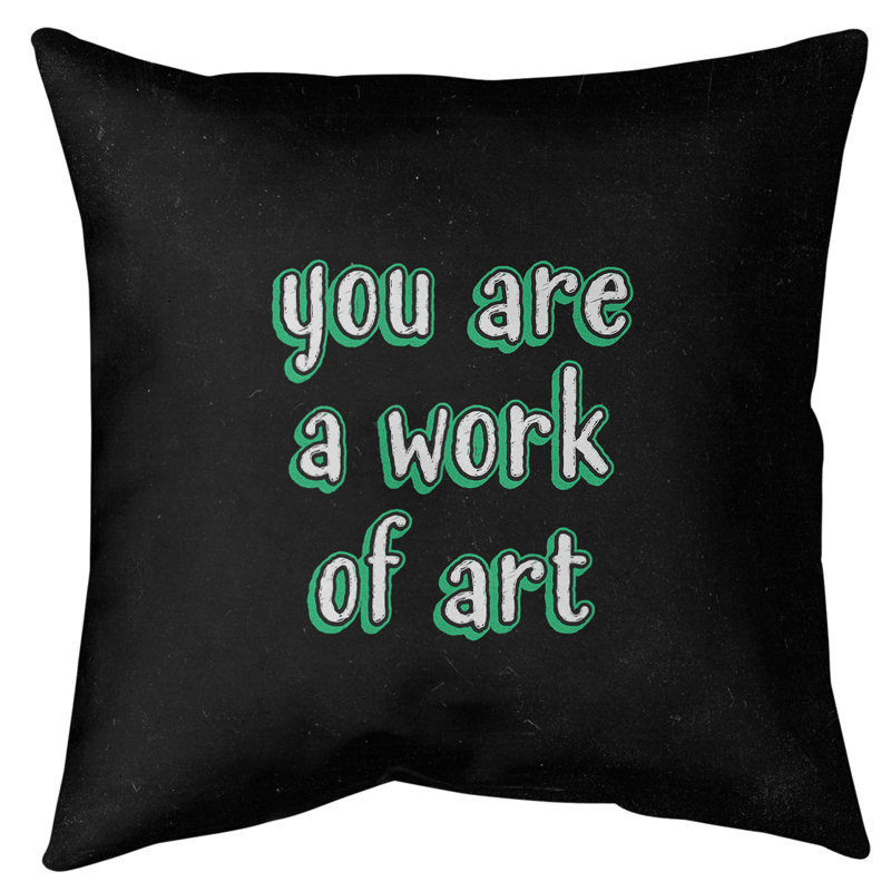 Coussin de sol œuvre d’art, H 28 po x l 28 po, Vert