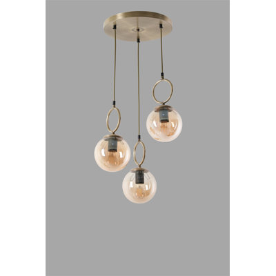 Glam Scandinavian Chandelier, Copper Finish, 27.6 x 11.8 inches | 100% Metal Construction, Oven Dried Paint, Tumbled Coating | E27 Socket, Max 40W | Elegant Lighting Fixture for Modern Home Decor & Dining Spaces