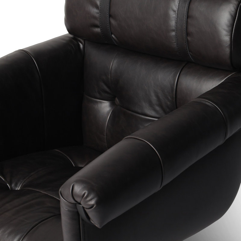 Arnold Leather Swivel Executive Chair, Sonoma Black