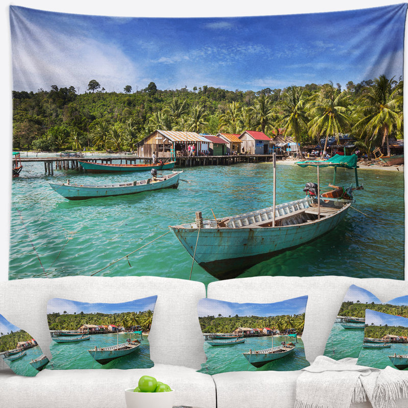 Tapisserie de Kep au Cambodge, H 50 po x l 60 po
